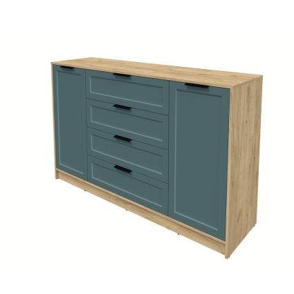 Тумба Тренд КТ-Т160 (Дуб золотой ЛДСП/ Верде ЛМДФ) Ш1600 В1020 Г451